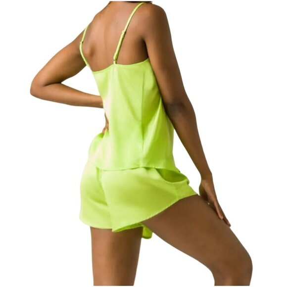 NWT Ettitude Bamboo Silky PJ Set - Women's Lime Green Cami & Shorts S - Picture 2 of 3
